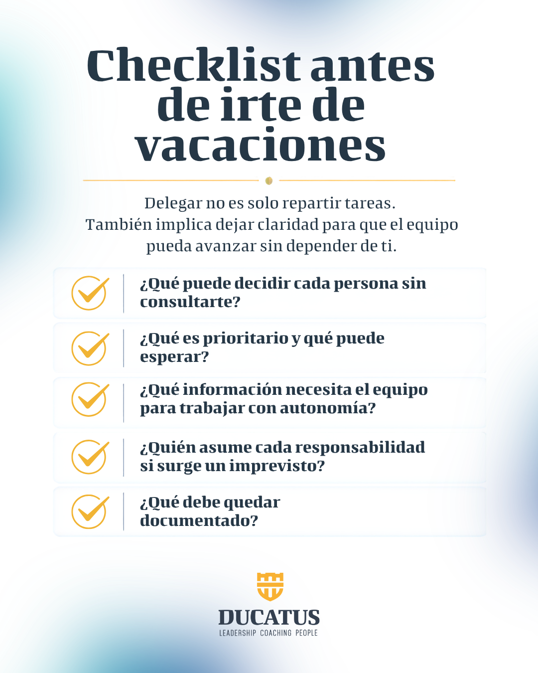Checklist antes de vacaciones 1